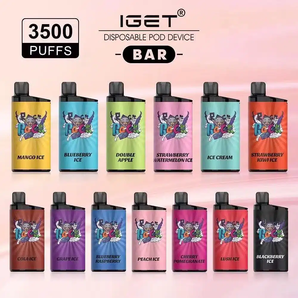 BULK 10 PCS IGET BAR 3500 PUFFS CAN MIX FLAVOURS