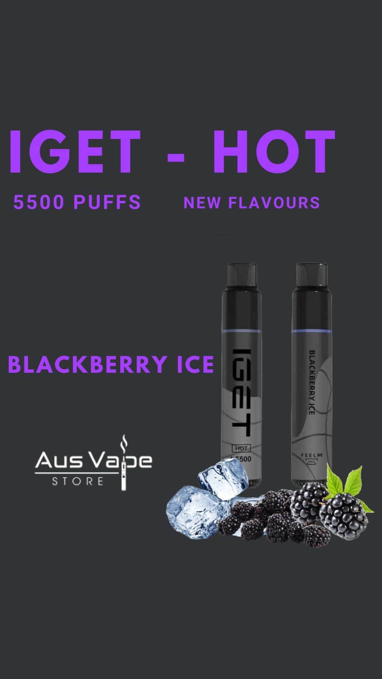 IGET HOT – BLACKBERRY ICE – 5500 PUFFS