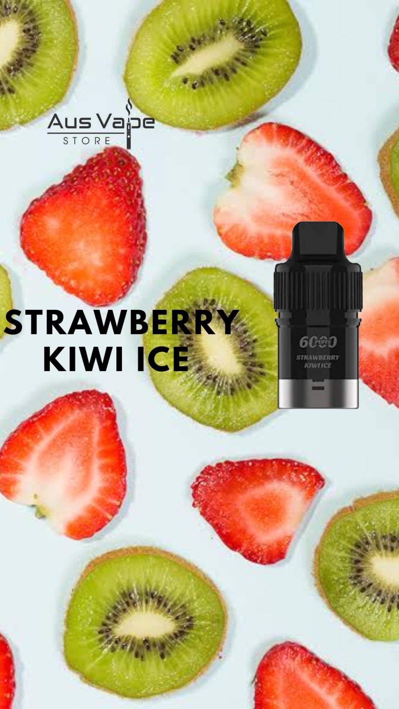 IGET BAR PLUS POD ONLY – STRAWBERRY KIWI ICE – 6000 PUFFS
