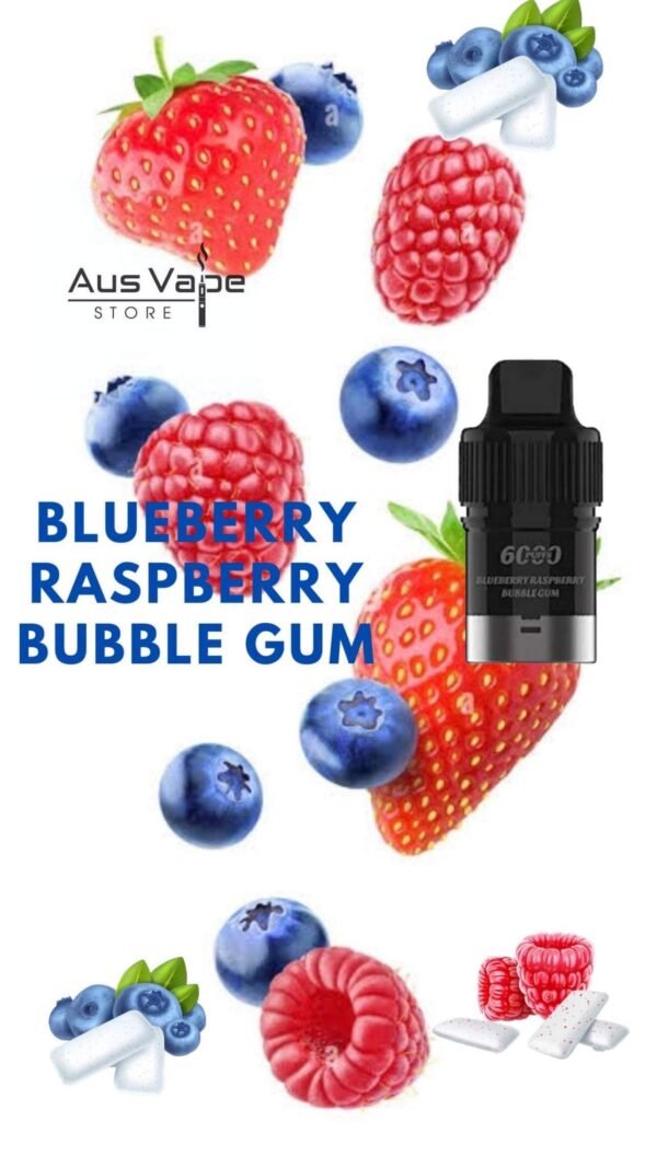 IGET BAR PLUS POD ONLY – BLUEBERRY RASPBERRY BUBBLE GUM – 6000 PUFFS