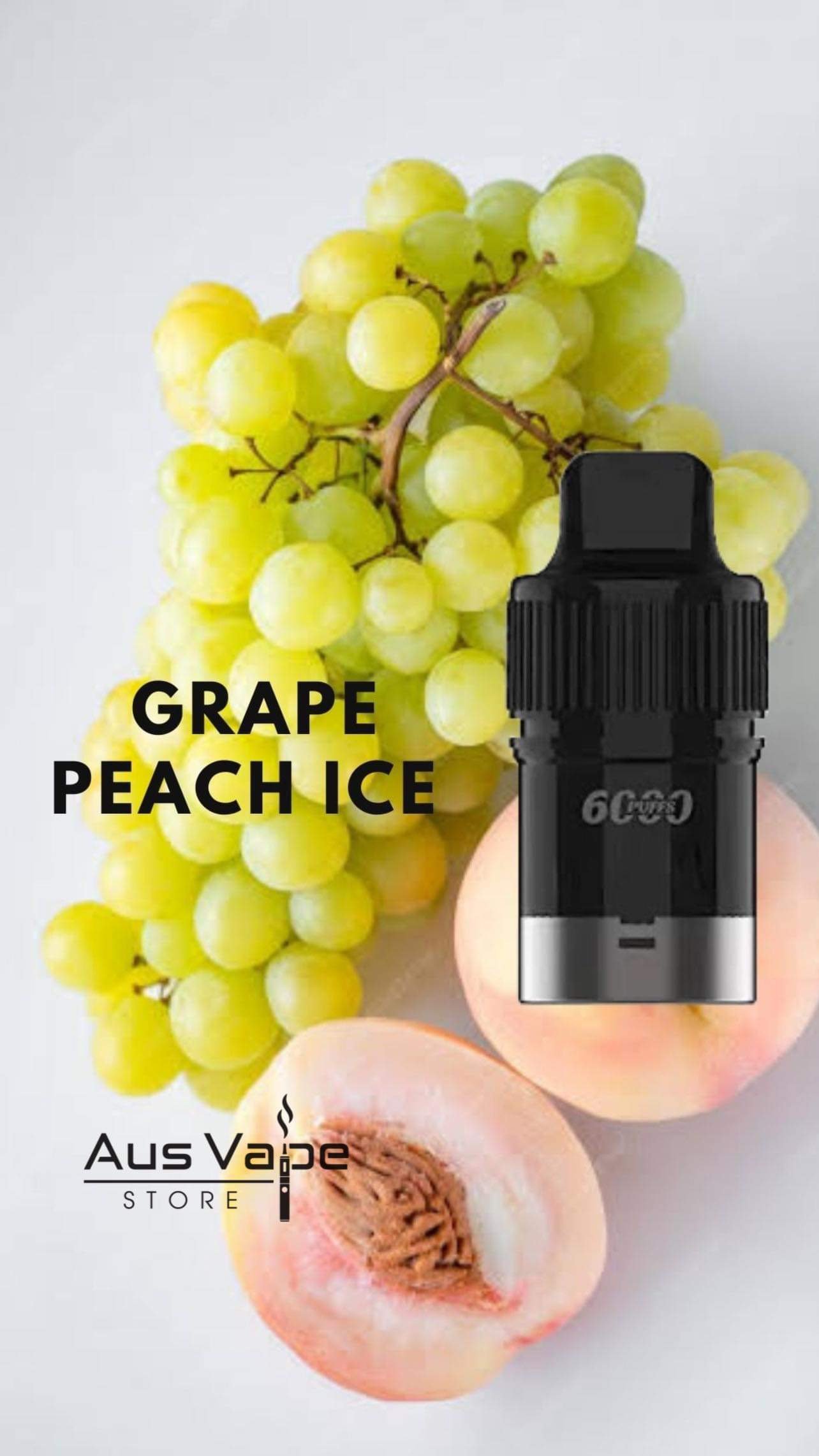 IGET BAR PLUS POD ONLY – GRAPE PEACH ICE – 6000 PUFFS