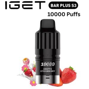 IGET BAR PLUS S3 POD ONLY – CHUPPA CHUPS STRAWBERRY – 10.000 PUFFS