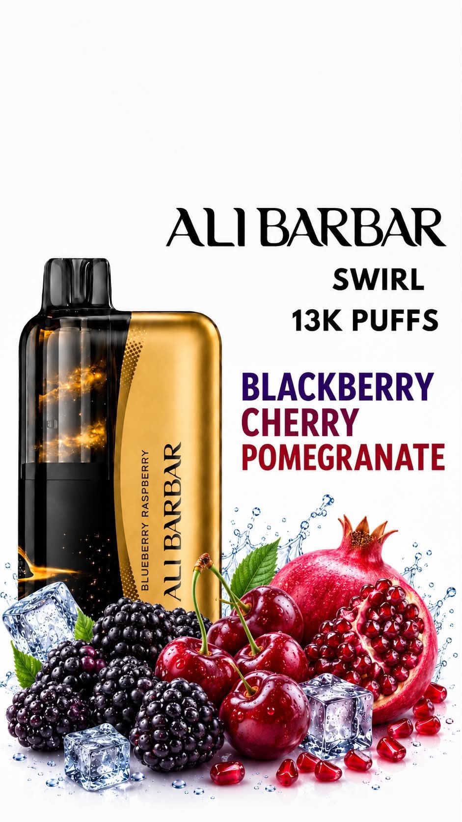 ALIBARBAR SWIRL - BLACKBERRY CHERRY POMEGRANATE - 13000 PUFFS