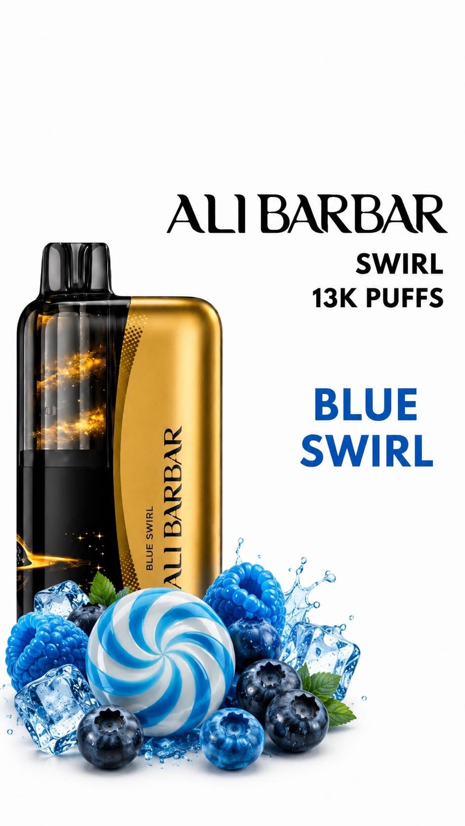 ALIBARBAR SWIRL - BLUE SWIRL - 13000 PUFFS