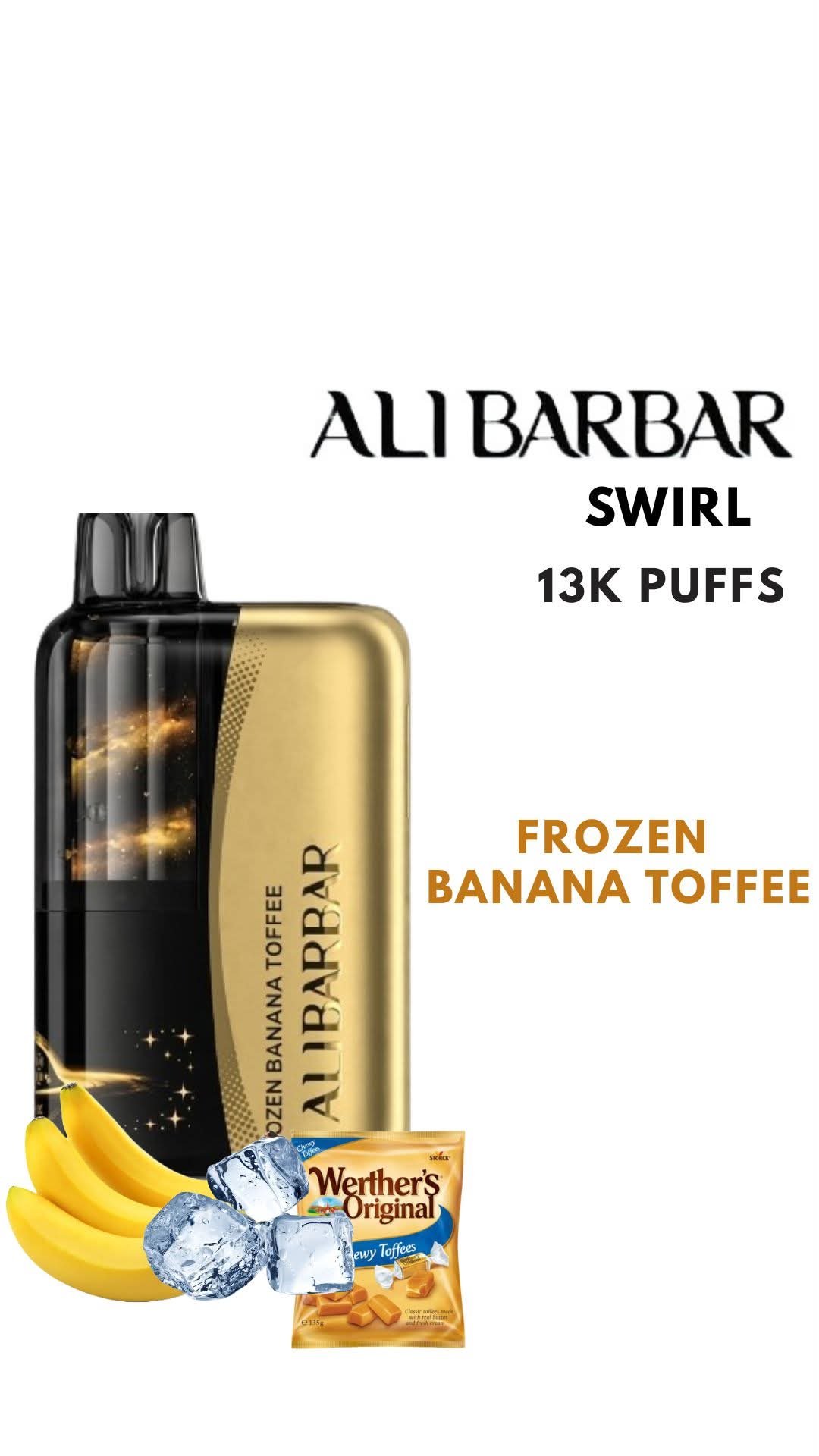 ALIBARBAR SWIRL - FROZEN BANANA TOFFEE - 13000 PUFFS