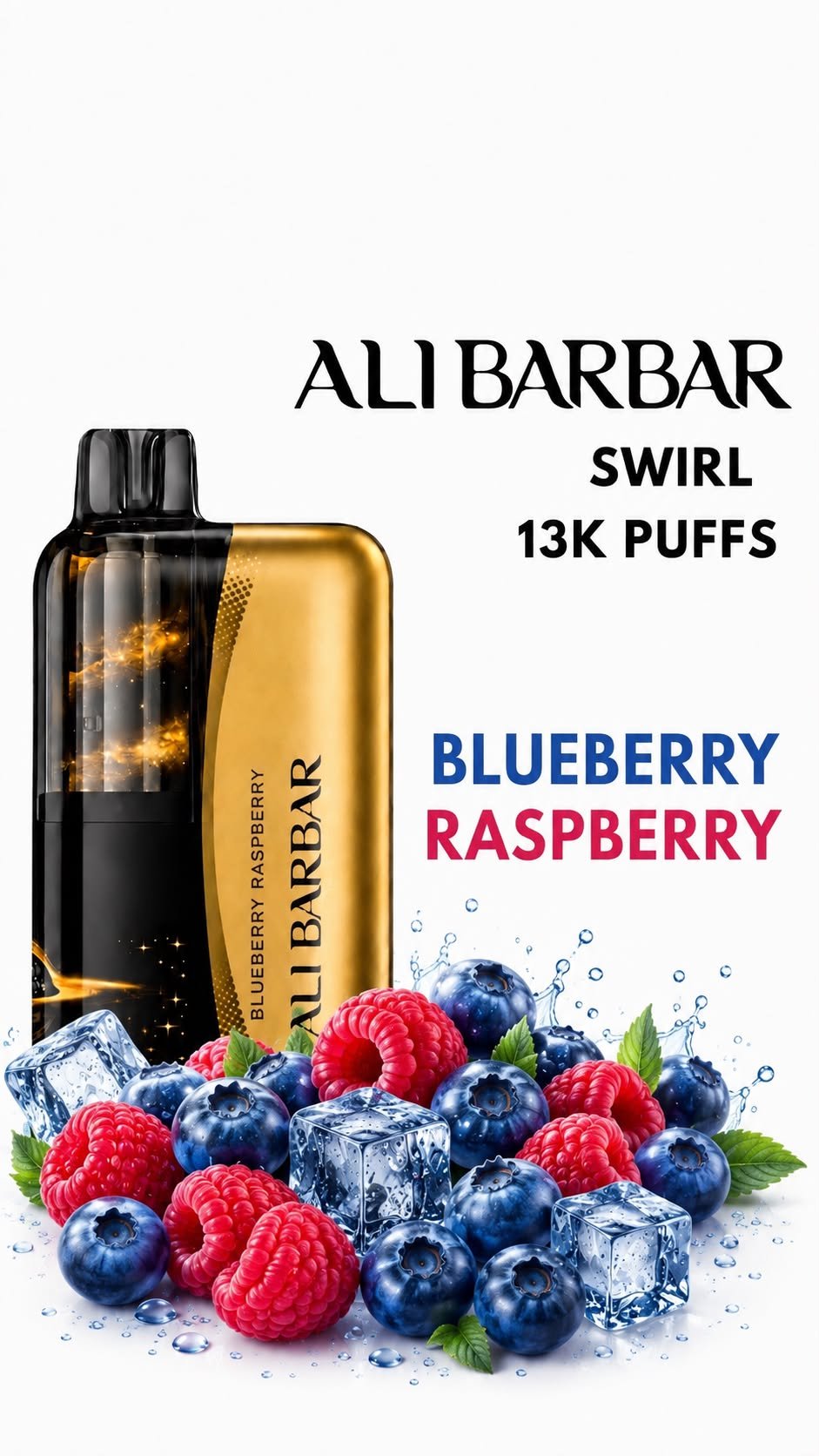 ALIBARBAR SWIRL - BLUEBERRY RASPBERRY - 13000 PUFFS