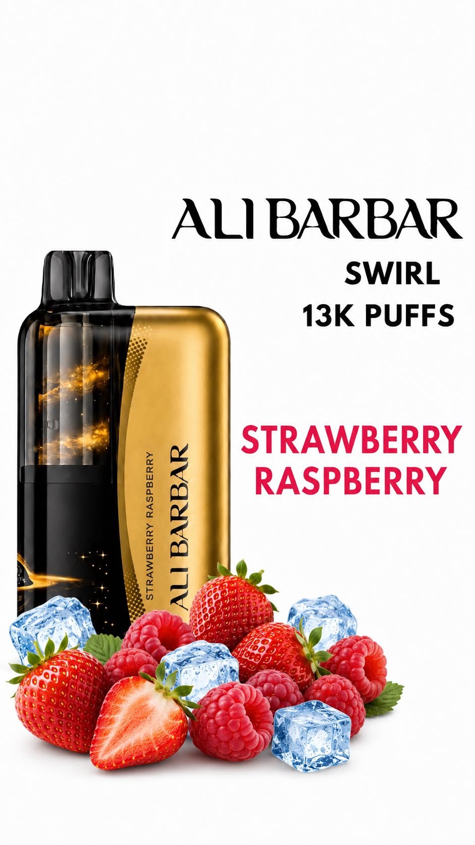 ALIBARBAR SWIRL - STRAWBERRY RASPBERRY - 13000 PUFFS